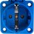Встраиваемая розетка PCE 16А 220V 2P+E IP54 50x50 подключение сзади, синяя 105-0b – изображение 3
