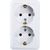Двойная розетка IN HOME с заземлением BOLLETO белая накладная 7128 4680005959839 