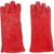 Спилковые утепленные краги с искусственным мехом Gigant, красные, 12 пар GHG-05-1 