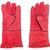 Спилковые утепленные краги с искусственным мехом Gigant, красные, 12 пар GHG-05-1 – изображение 2