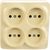 Четырехместная розетка IONICH б/з слоновая кость квадрат 1453 