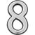 Дверная цифра TUNDRA ""8"" пластиковая, цвет хром, 1 шт. 5206112 