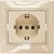 Розетка Lezard MIRA с заземлением, ПБТ, кремовый, со вставкой 701-0303-122B 