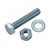 Болт Tech-Krep DIN933 с шестигранной головкой, оцинкованный М10х70 + гайка + шайба 2 шт - пакет 112727 