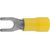 Изолированный наконечник для кабеля Светозар с вилкой желтый внутренний d 4,3 мм под болт 8мм провод 4-6 мм2 48 А 10 шт. 49420-60 