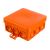 Огнестойкая коробка Экопласт JBL085 E110, о/п 85х85х38, 12 выходов, IP55, 2P, цвет оранжевый 43055HF 