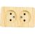 Двойная розетка Lezard VIOLA, без заземления, закрытый корпус, керамика, белёный дуб 751-5200-128 