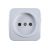 Розетка Intro 320101 2P, 16А, 250В, IP20, ОУ, Polo, белый Б0036097 