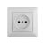 Розетка Intro 420101 2P, 16А, 250В, СУ, Solo, белый Б0043305 