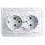 Двойная розетка ECON Мимоза с заземлением 16А, 250В белая 2109 