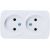 Розетка TDM двойная 2П открытой установки IP20 10А, белая ""Дача"" Народная SQ1824-0009 