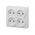 Розетка ЭРА Эксперт 11-2210-01 4х2P, 16АХ-250В, ОУ, белый Б0020706 