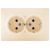 Розетка LUXAR Novo с/у двойная с з/к кремовая 4606400420293 
