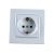 Розетка ECON Камелия 2П+З 16А 250В белая K004 