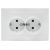 2-местная розетка EKF Валенсия, с заземлением 16А белая с защитными шторками PROxima EWR16-128-10 