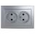 Розетка NILSON 2СП серебро Touran metallic 24131024 