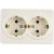 Розетка ЭРА 11-2205-02 2х2P E Schuko, 16A-250В, IP20, ОУ, Эксперт, сл.кость Б0020692 