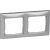 Двухместная горизонтальная рамка, алюминий/серебряный штрих Legrand Valena 770352 