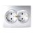 Двойная розетка Lezard KARINA, с заземлением, ПБТ, матовое серебро 707-4300-127B – изображение 2