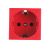 Розетка Экопласт с заземляющим контактом, со шторками, красный LK45 851107-1 