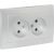 Лицевая панель 2-местной розетки EKF PROxima Валенсия, без заземления, 10А, сталь, с защитными шторками ESR10-L-102-30 