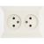 Розетка NE-AD 2-гнезда без заземления, керамика, 16А, 250В, Aras, Крем, 93-111-75-P 