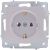 Розетка Lezard VESNA с заземлением, ПБТ, жемчужно-белый перламутр 742-3088-122B 