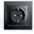 1-местная розетка STEKKER с заземлением и с USB, PST16-9011-03, с защитной шторкой, серия Эрна, черный 39480 