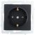 Розетка Lezard VESNA с заземлением, ПБТ, чёрный бархат 742-4288-122B 