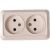 Розетка Intro Quadro двойная без заземления 2x2P, 16А-250В, IP20, открытая установка, слоновая кость, Б0053794 