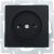 Розетка Lezard VESNA без заземления, ПБТ, чёрный бархат 742-4288-121B 
