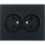 Двойная розетка Lezard VESNA без заземления, ПБТ, чёрный бархат 742-4200-128B 
