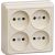 Четырехместная розетка IEK РС24-2-ОК, без заземляющего контакта, 10А, открытой установки, ОКТАВА, кремовый ERO40-K33-10-DC 