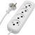 Удлинитель STEKKER штепсельный 4 гнезда б/з 2x0,75 белый 3м HM01-40-03, Ух-10 39217 