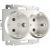 Двойная розетка WERKEL W1172013 с заземлением перламутровый рифленый a051175 