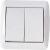 2-клавишный выключатель TDM открытой установки IP44 10А белый "Селигер" SQ1818-0002 