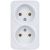 Розетка Intro Polo 3-203-01 без заземления двойная 2x2P, 16A-250В, IP20, открытая установка, белый, Б0053565 