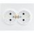 Двойная розетка Lezard VESNA с заземлением, керамика, белая 742-0200-127 