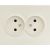 Двойная розетка Lezard VESNA без заземления, ПБТ, крем 742-0300-128B 