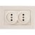 Розетка GUNSAN 2 поста Eqona без заземления крем 16401200-100149 