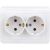 Розетка Smartbuy 2-местная с заземлением 16А белая, керамика Марс SBE-02w-16-S2-Z-c 