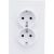 Двухместная розетка UNIVersal серия афина с/з, с/у, 16а, 220в, белая еврослот A0128 – изображение 2