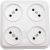 Розетка Bylectrica 4-местная ОУ, квадратная, серия ВАРИАНТ, белый, РА16-0191 
