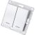 Двухклавишный выключатель UNIVersal с подсветкой серия афина, с/у, 10а, 220в, серебро еврослот A0123-S 
