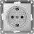 Одноместная розетка UNIVersal серия афина с/з, с/у, 16а, 220в, серебро еврослот A0028-S 