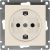 Одноместная розетка UNIVersal серия афина с/з, с/у, 16а, 220в, слоновая кость ivory еврослот A0028-I 
