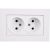 Розетка GUNSAN 2 поста Eqona без заземления белый 16401100-100149 