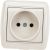 Розетка Lezard NATA без заземления, керамика, кремовый 710-0300-121 