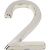 Самоклеящаяся цифра FUARO "2" ABS (50x37) CP хром 46901 