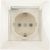 Розетка с заземлением, шторками и крышкой IP-44 слоновая кость Simon 1590450-031 